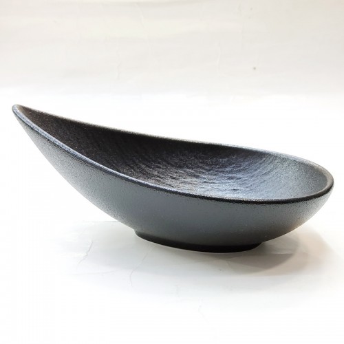 #BS9079-BK; Ceramic oval bowl 17cm - BK