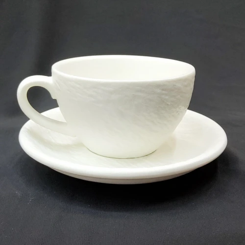 #BSEG200-WT; Ceramic coffee cup + saucer 200ml #WT