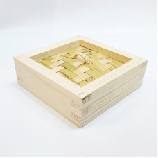 #BT2321; Wooden steamer lid squ. 15x15cm..