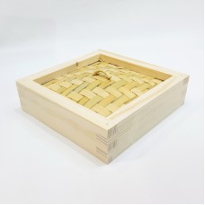 #BT2345; Wooden steamer lid squ. 18x18cm..