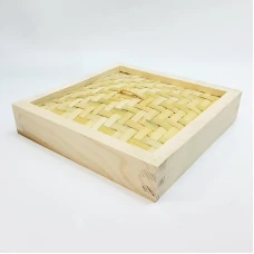 #BT2383; Wooden steamer lid squ.24x24cm ..