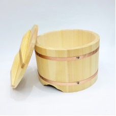 #BT2437; Wooden sushi bucket + lid 24cm ..