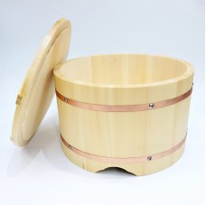 #BT2444; Wooden sushi bucket + lid 30cm ..