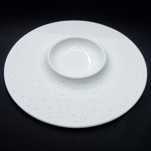 #BU6504; Ceramic 12" rd. plate #YP/WT