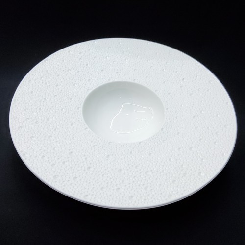 #BU6535; Ceramic 9.75" rd. plate #YP/WT