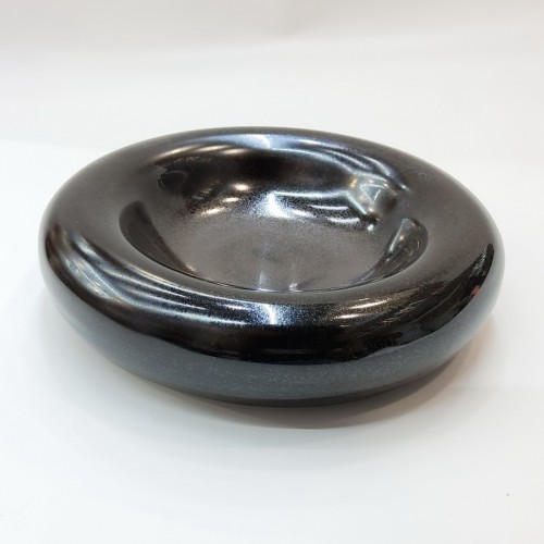 #BY-3199BK; Ceramic donut shape bowl 9.5" #BK 