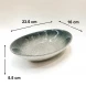 #BY-9567A: Ceramic oval bowl 9.2" #466