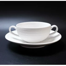 #CM5339; Ceramic soup bowl + Saucer #WT ..