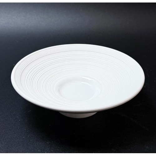 #CM5490; Ceramic round plate 4.5" #WT  