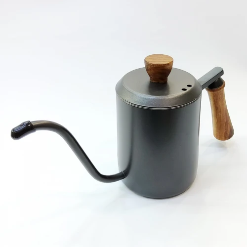 #DR-MB600BK;  S/S 600ml coffee pot wood handle BK