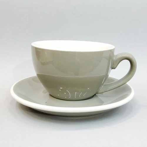 #EG220-GY; Coffee cup + saucer 220ml #E /GY