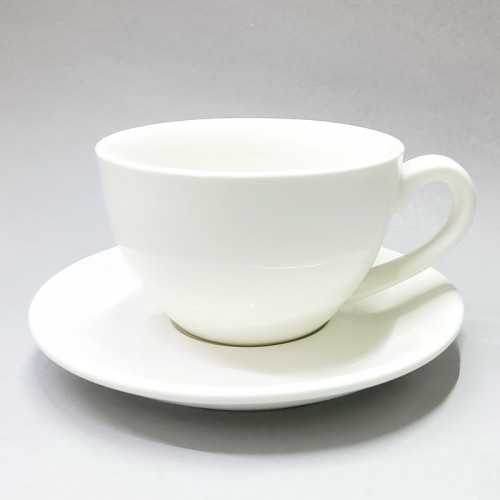 #EG220-WT; Coffee cup + saucer 220ml #E /WT