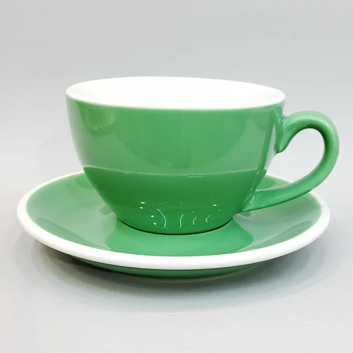 #EG300-GN; Ceramic cup + saucer 300ml# E/GN