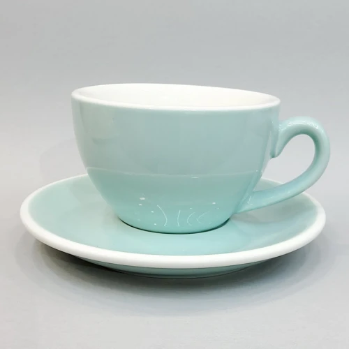 #EG350-LBL; Ceramic cup + saucer 350ml # E/LBL