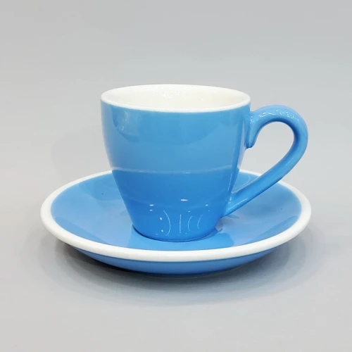 #EG80-BL;  Coffee cup + saucer 80ml #E /BL