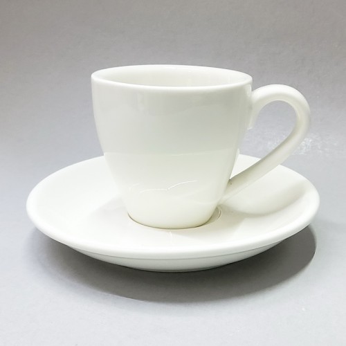 #EG80-WT; Coffee cup + saucer 80ml #E /WT