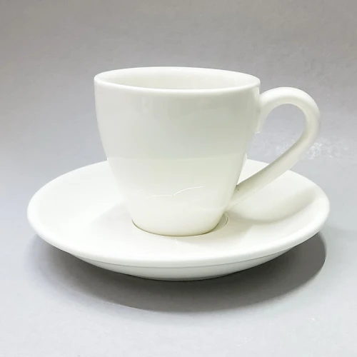 #EG80-WT; Coffee cup + saucer 80ml #E /WT