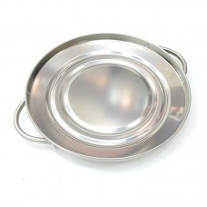 #GBL25; Metal tray with handle rd. 24.5c..