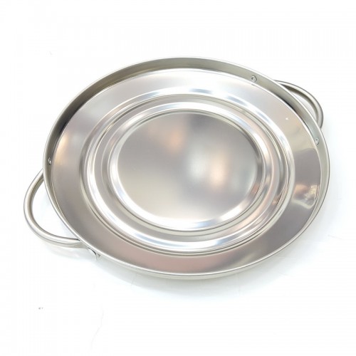 #GBL25; Metal tray with handle rd. 24.5cm