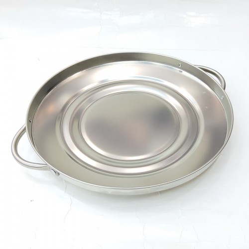 #GBL28; Metal tray with handle rd. 27.5cm