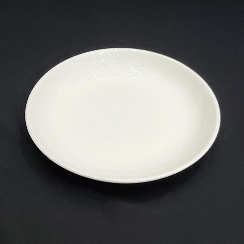 #GP8;  Ceramic white deep plate 8 inch