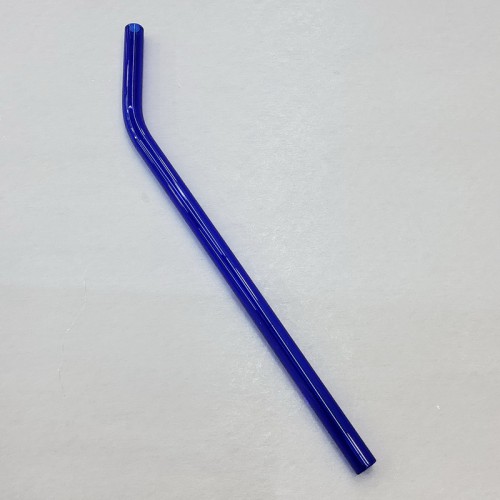 #GWXG8-BL;  Glass straw bent 19.5cm BL