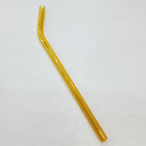 #GWXG8-LY;  Glass straw bent 19.5cm LY