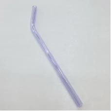 #GWXG8-PL;  Glass straw bent 19.5cm PL..