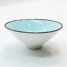 #HN0221-BW; Ceramic bowl 5" BW..