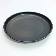 #HN0375-BK; Ceramic rd. plate 24cm BK..