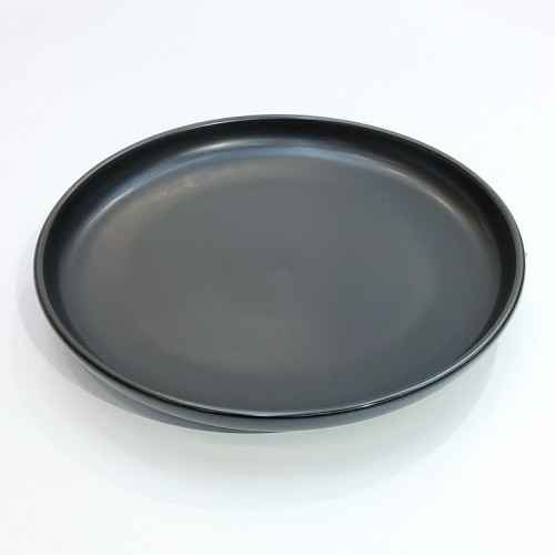 #HN0375-BK;  Ceramic rd. plate 24cm bK