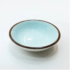 #HN0443-BW; Ceramic sauce dish 3" B..