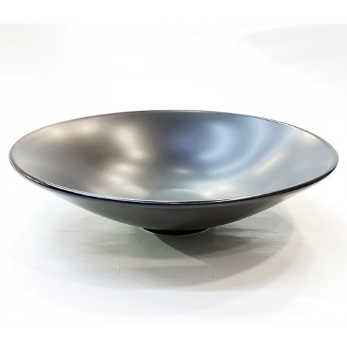 #HN0498-BK;  Ceramic deep rd. bowl 20cm Bk