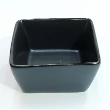 #HN0641-BK; Ceramic square bowl 7.7cm BK..