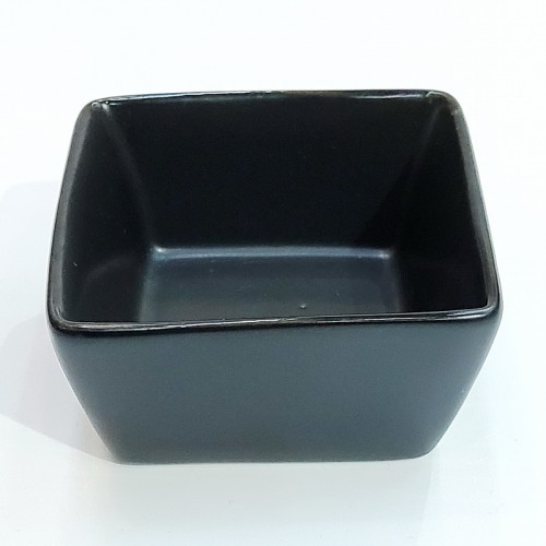 #HN0641-BK;  Ceramic square bowl 7.7cm black