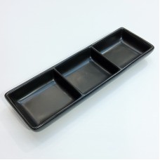 #HN0665-BK;  Ceramic sauce dish 1x3 blac..