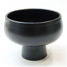 #HN0696-BK;  Ceramic dessert bowl black..