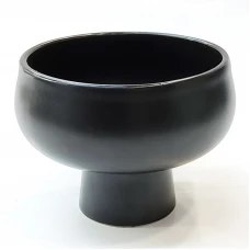 #HN0696-BK; Ceramic dessert bowl w. stan..