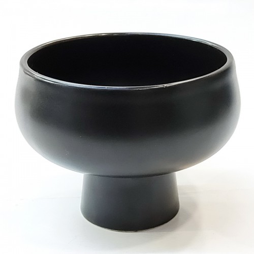 #HN0696-BK;  Ceramic dessert bowl black