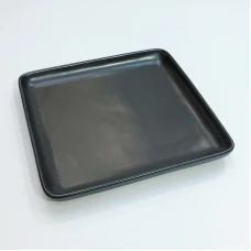 #HN2768-BK; Ceramic square plate 18cm BK..