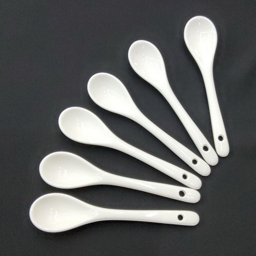 #KFS2; Ceramic coffee spoon small white