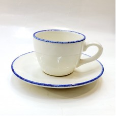 #KHE100; Ceramic coffee cup + saucer 100..