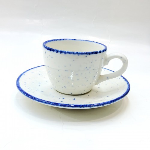 #KHE100-P; Ceramic coffee cup + saucer 100ml #KHP