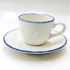 #KHE150; Ceramic coffee cup + saucer 150..