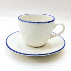 #KHE190; Ceramic coffee cup + saucer 190..