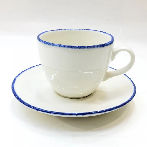 #KHE190; Ceramic coffee cup + saucer 190ml #KH