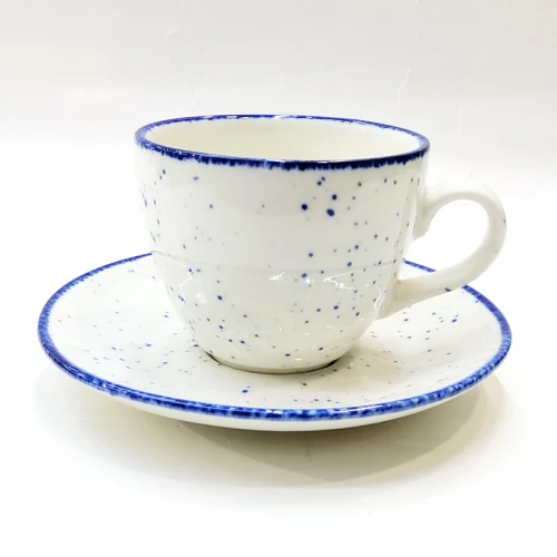 #KHE190-P; Ceramic coffee cup + saucer 190ml #KHP