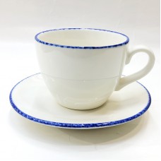 #KHE250; Ceramic coffee cup + saucer 250..