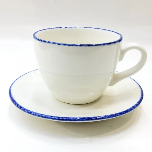 #KHE250; Ceramic coffee cup + saucer 250ml #KH