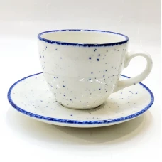 #KHE250-P; Ceramic coffee cup + saucer 2..